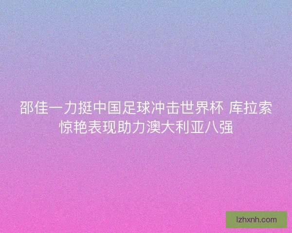 邵佳一力挺中国足球冲击世界杯 库拉索惊艳表现助力澳大利亚八强